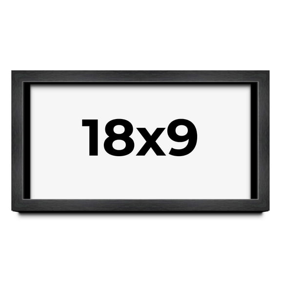 18x9 Shadow Box Frame Grey Charcoal Black | 0.875 Inches Deep | Wood Shadowbox Display Frame | UV
