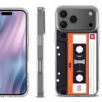 For iPhone 17 Pro Max Protective Shockproof Phone Case, by OneToughShield - Cassette Orange