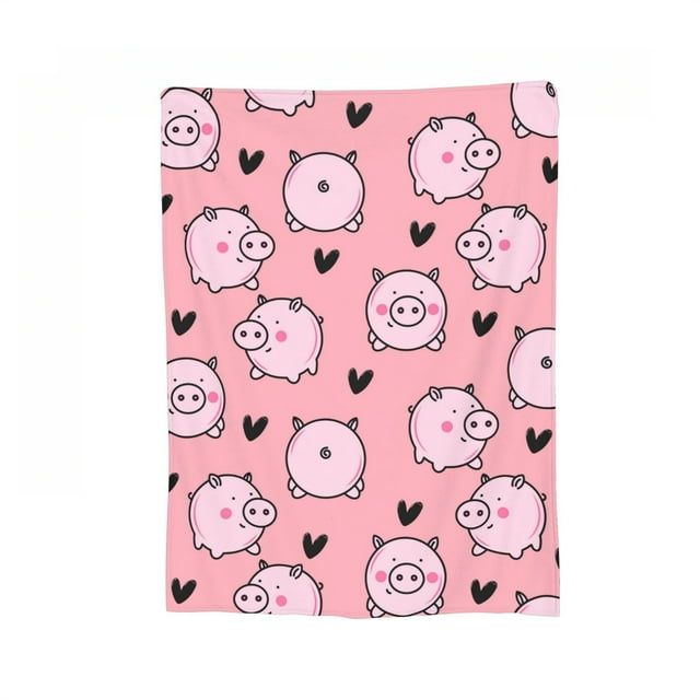 Soft Warm Lightweight Pig Design Blanket for Year Round Cozy Comfort and Relaxation