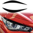 thumbnail image 3 of For Infiniti Q50 14-23 Glossy Black Headlight Cover Eyelid Eyebrow Eye Lid Brow, 3 of 11