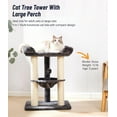 thumbnail image 2 of 28" Cat Tree Tower for Indoor Cats, Tall Cat Scratching Post with Large Bed for Maine Coon Big Cats, Sisal Cat Scratcher with Soft Perch & Hammock, Stable Cat Stand, Removable Cover-Gray, 2 of 7