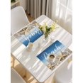 thumbnail image 5 of Blue Starfish Placemats Set of 12, Coastal Coral Ocean Ombre Brown Wooden Placemats for Dining Table, Place Mats for Kitchen Tabletop, Waterproof Wipeable Dining Table Mats Set, 5 of 9