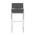 thumbnail image 5 of Fuji Contemporary High Back Barstool In Stainless Steel And Grey Faux Leather - Set Of 2, 5 of 7