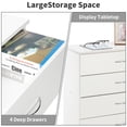 thumbnail image 3 of Debonair White 4 Drawer Dresser, Chest of Drawers for Bedroom, Modern Storage Cabinet Dresser Organizer Unit with Handle for Living Room, Closet, Hallway, 3 of 7