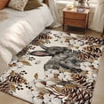 thumbnail image 4 of 3'x5' Rug for Living Room Bedroom, Grey Rabbits Washable Area Rugs Non-Slip Carpet Mats, Pine Cones Brown Plants Rustic Leaves Vintage Indoor Low Pile Area Rug Runner for Kitchen, Mudroom, 4 of 8