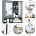 thumbnail image 6 of Giantex Bathroom Medicine Cabinet, Hanging Storage Cabinet with Double Mirror Doors, Perfect for Bathroom, Living Room, Corridor, Cloakroom, 22 x 5 x 23 inches, 6 of 6