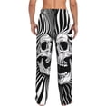 thumbnail image 3 of Goofa Psychedelic Skull Illusion Art Pattern Printed Soft Pajama Pants for Men, Wide Leg Comfy Casual Lounge Yoga Pants-, 3 of 9