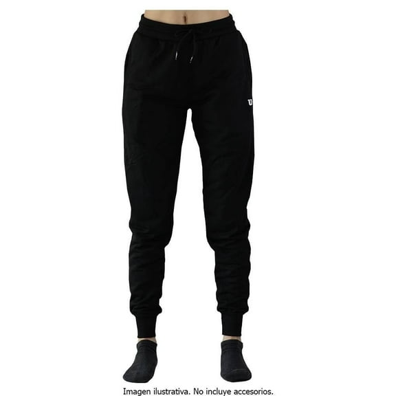 Pantalón Wilson para Mujer, Tipo Jogger Deportivo Liso Negro Talla CH