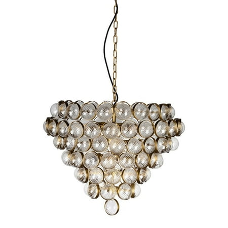 

Lucas McKearn Flambeau Inspired Bouquet 8-light Glass Chandelier in Aged Brass