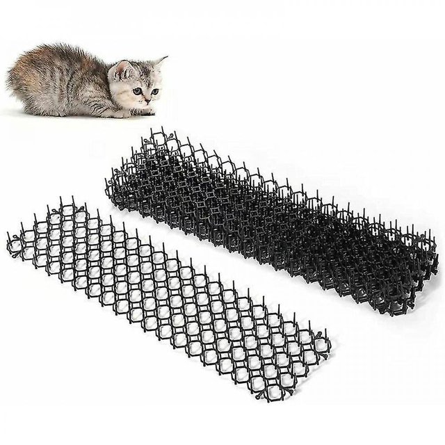 Paquete de 6 repelente de gatos con pinchos, 48,5 x 13,5 cm, tapete repelente de gatos para exteriores, pinchos para gatos, tapete repelente de perros con malla de espinas para cercas de jar
