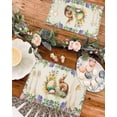 thumbnail image 4 of Easter Placemats Set of 4, Brown Bunny Colorful Egg Placemat for Dining Table Decorations, Spring Flowers Leaf Plant Place Mats, Spring Table Mats for Kitchen Dinner Seasonal Holiday Party Decor, 4 of 6