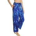 thumbnail image 2 of Disketp Blurred Star Snow Christmas Print Women'S Comfy Pajama Pants Casual Drawstring Palazzo Lounge Wide Leg Pants, 2 of 9