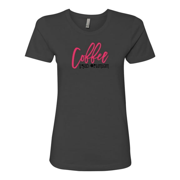 Women's Coffee Liquid Optimisim Ladies Short Sleeve T-shirt-Heavy Metal-medium