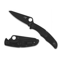 Spyderco Pacific Salt 2 Folding Knife 3.78" H2 Black TiCN Plain Blade, Black FRN Handles, Lockback - C91PBBK2
