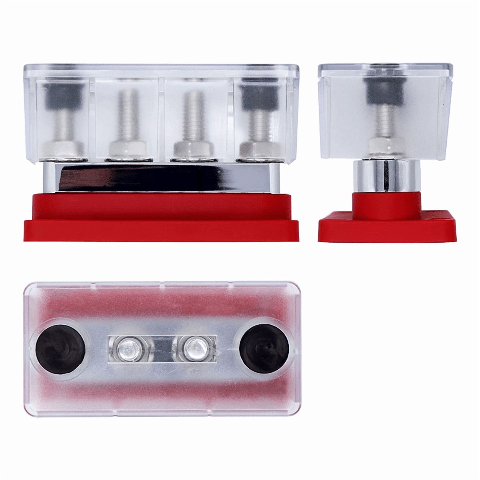 HOT 600A Bus Bar 4-Stud (3/8 Inch) M10 High Current Copper Busbar Terminal Block Marine DC 12V 24V 48V with Cover