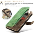 thumbnail image 4 of Case for iPhone 14 Pro Max, Flip Leather Wallet Case with 10 Card Slot Holder Zipper Pocket Kickstand Magnetic Closure Shockproof Flip Folio Cover for iPhone 14 Pro Max 5G 6.7 inch 2022 (Brown), 4 of 17