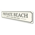 thumbnail image 4 of Private Beach Entrance Novelty Sign, Metal Wall Decor - 4x18 inches, 4 of 4