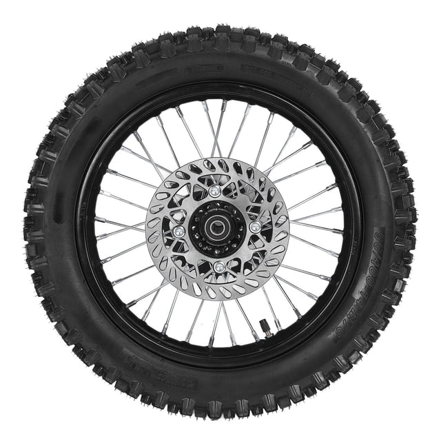 Rear Wheel Rim Tire Replacement, Improved Traction Dirt Bike Rear Wheel Rim Tire Assembly High Strength 15mm Shaft with Sprocket for TSD 110 TD 125