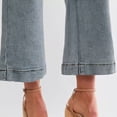 thumbnail image 3 of Hzzrkos Women Casual Fashion High Waist Slim Fit Distressed Flare Leg Denim Jeans Long Trousers for Everyday Wear Blue S, 3 of 6