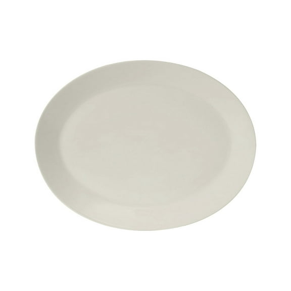 Tuxton China AMU-022 AlumaTux Modena 12 in. x 9.5 in. Oval Platter - Pearl White - 1 Dozen