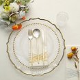 thumbnail image 4 of BalsaCircle 10 Round 10" Clear Gold Disposable Plastic Salad Plates Beaded Trim Party Events Home Decorations Supplies, 4 of 8