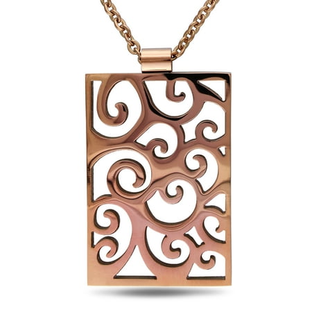 Imperial Bronze Finish Pendants - Miabella Stainless Steel with Bronze Finishing Vintage Swirl Necklace, 18