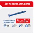 thumbnail image 2 of Anclajes de tornillo FixMaster 3/16 x 2-1/4 Blue Concrete (100 unidades), 2 of 4