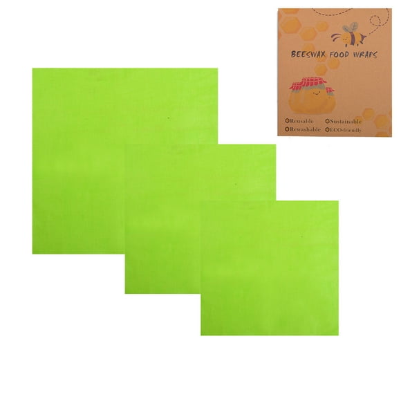 Zootealy Beeswax Wraps Washable Reusable Food Wrapper Sandwich Bread Fruit Vegetables Lunch Storage Eco-friendly for Kitchen Freezer Refrigerator S/M/L 3Pcs