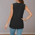 thumbnail image 4 of Rigardu tank top for women Eyelet TopWomen's New Summer V Neck Vest T Shirt Us Size Sleeveless Lace Top for Women womens tank tops Black + S, 4 of 6