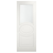 Slab Door Panel Opaque Glass 24 x 96 inches / Mela 7012 Matte White / Modern Finished Doors / Pocket Closet Sliding Barn