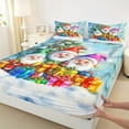 thumbnail image 3 of Feelyou Funny Xmas Gnome Twin Sheet Sets for Kids, Cute Santa Claus Twin Fitted Sheet, Happy Christmas Day Flat Sheet, Microfiber Bedroom Decor, 3pcs, 3 of 7