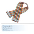 thumbnail image 3 of 1 Pcs 26 Pin Flat Rainbow Ribbon Cable FC/FC Female Connector 1FT 2.54mm Pitch Breadboard Jumper Wires, 3 of 4