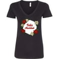 thumbnail image 3 of Inktastic Feliz Navidad Poinsettia Women's V-Neck T-Shirt, 3 of 5