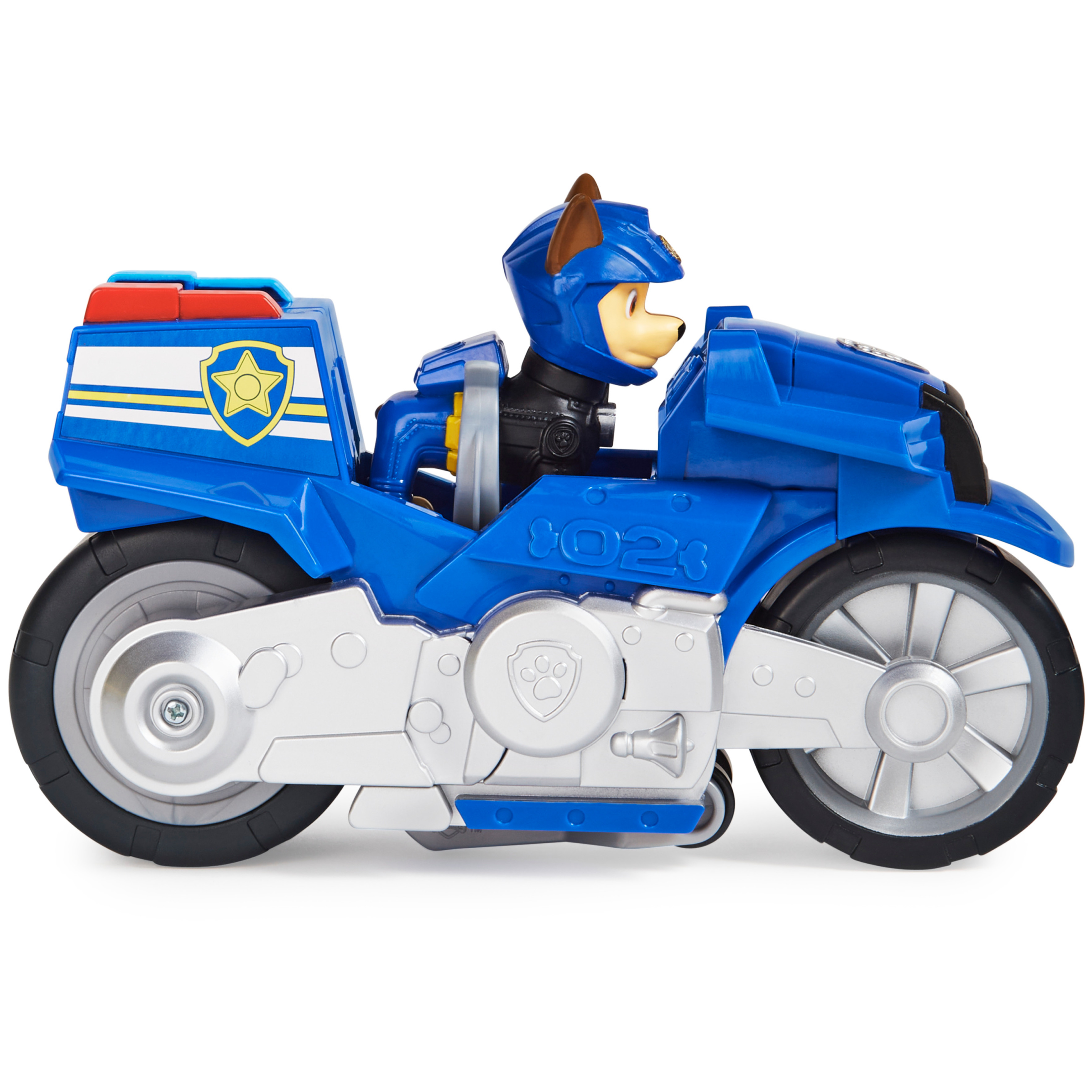 PAW Patrol, Moto Pups Chase’s Deluxe Pull Back Motorcycle Vehicle with Wheelie Feature and Figure - image 4 of 7