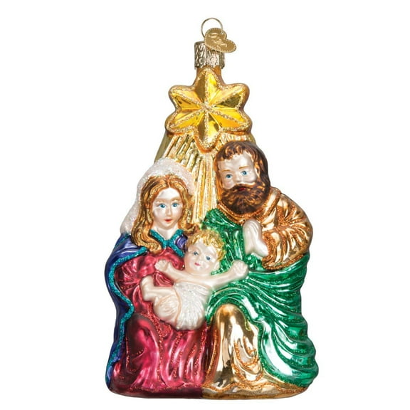 Old World Christmas Spiritual Gifts Glass Blown Ornaments for Christmas Tree Holy Family with Star