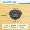 thumbnail image 2 of Uxcell Desk Grommet 2", Plastic Desk Hole Cover Cable Grommet Flexible Desk Cord Hole Cover with Hole Saw, Black 4 Pcs, 2 of 7