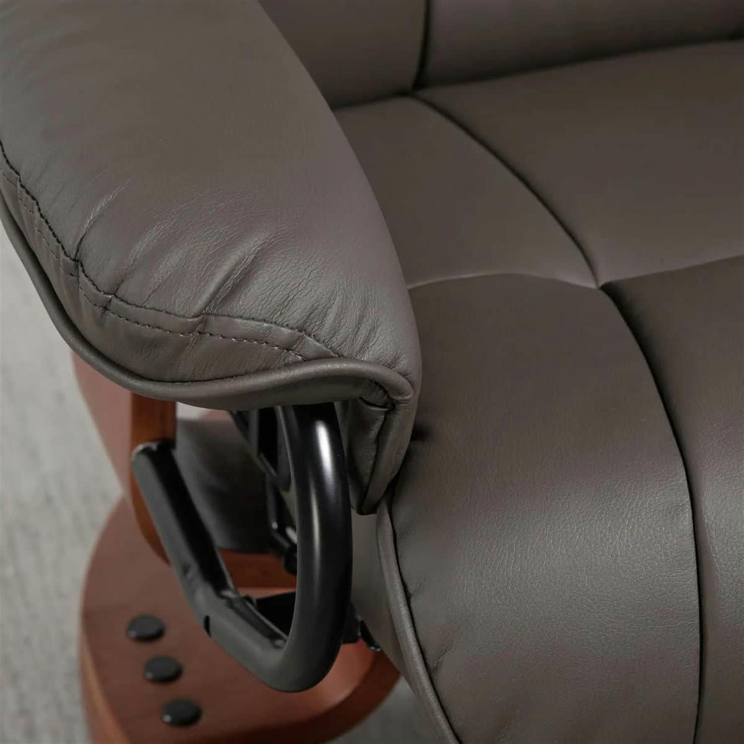 Demi Bonn 40" Modern RV Recliner, High-Quality PU Leather Swivel Armchair with Footrest for Living Room, Brown