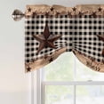 thumbnail image 5 of Country Star Tie Up Window Valance Farmhouse Texas Star Vintage Black Plaid Tie-up Valance for Kitchen Windows Adjustable Small Curtain Balloon Shades for Kitchen Bathroom Cafe 42x12inch, 5 of 9