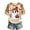Beige, variant on EANJE Halloween Shirts for Women Cute Ghost Shirt Fall Pumpkin T-Shirt Ghost Pumpkin Graphic Tees Casual Plaid Splice Short Sleeve Tops Blue L