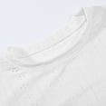 thumbnail image 5 of Women's New Loose Round Neck Casual Long Sleeve Lace Top With Dissolved Lace Design Womens Workout Tops Loose Fit Casual T Shirts for Women Womens Top Extra Long Striped Short Sleeve Tee Women's, 5 of 8