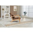 thumbnail image 3 of Mid-Century Modern Accent Chair with Solid Rubberwood Frame and Waist Cushion, Antique Brown, 3 of 10