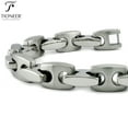 thumbnail image 2 of Tioneer Stainless Steel Men's Classic Marina Chain Link Bracelet 9" long x 10mm wide in Black or Silver, 2 of 3
