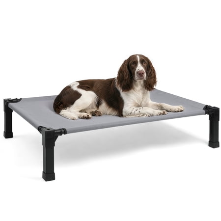 Niubya Elevated Dog Bed, Portable Raised Cot with Washable Mesh, Medium (42"L x 30"W x 8.4"), HGrey