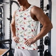 thumbnail image 5 of Lsque Cute Dinosaur Pattern Mens Tank Tops Muscle Athletic Quick Dry Sleeveless Workout Fitness T Shirts Beach Tank Top, Loose-fit Sleeveless Shirt for Men-4X-Large, 5 of 7
