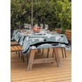 thumbnail image 2 of Outdoor Tablecloth with Umbrella Hole and Zipper, Christmas Snowman Rectangle Table Cloth 60x84 Inch Waterproof Tablecloth, Xmas Snowflakes Winter Stripe Blue Picnic Table Cover for Patio Camping, 2 of 7