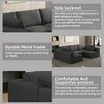 thumbnail image 4 of Newboti Furniture 104.32*70.86 Modular Sectional Sofa Sleeper Couch, Sectional Sofa with Chaise and Ottoman, Convertible U Shaped Modular Sofa Set. Compressed sponge, Dark Grey (Combo 3A+2B) 25303, 4 of 10