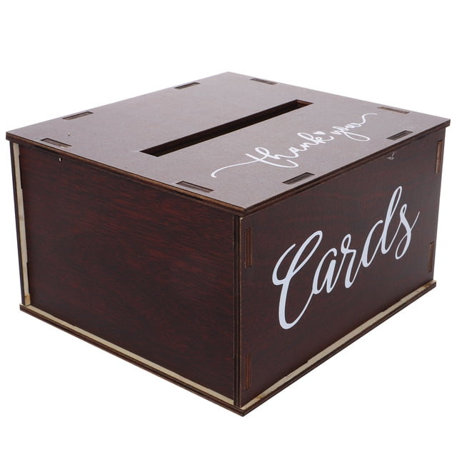 Boîte à Cartes de Mariage Enveloppe Boîte à Argent pour Réception de Mariage avec Cartes Vierges Boîte de Rangement en Bois