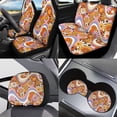 thumbnail image 2 of Jeiento Groovy Vintage 60s 70s Hippie Flower 11 Pack Car Seat Covers for Women, Front Rear Seats Cover Keychain Headrest Cover Cup Coasters Handbrake Cover Gear Shift Cover Auto Acccessories, 2 of 8