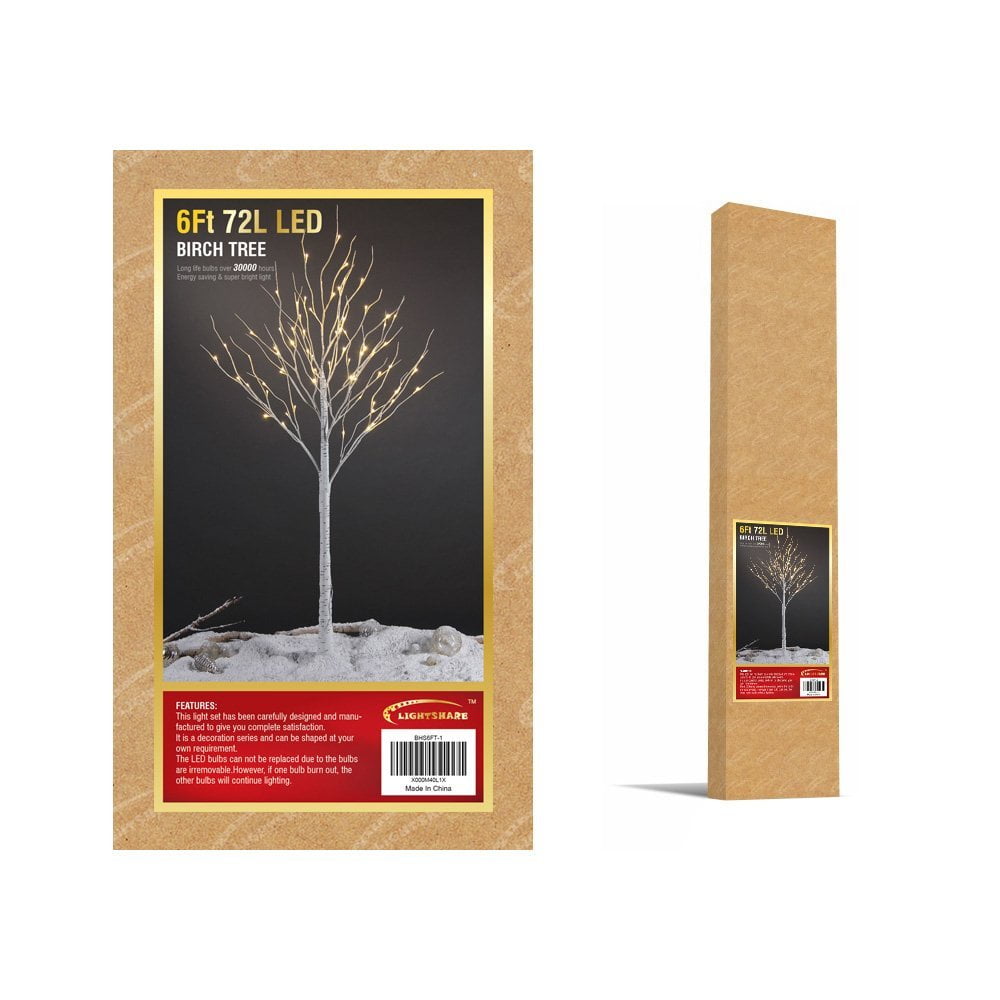 Lightshare 6 Feet Pre Lit Led Birch Tree 72 Led Lights Warm White Walmart Com Lightshare 6 Feet Pre Lit Led Birch Tree 72 Led Lights Warm White Walmart Com