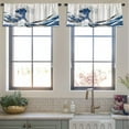 thumbnail image 4 of LALILO Kitchen Curtain Valance Big Wave Japanese Rod Pocket Window Curtain 52"x 18" Set of 2, 4 of 6